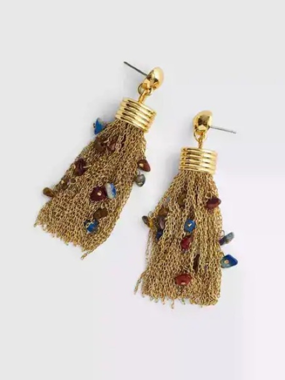 Madewell Semiprecious Chain-Link Tassel Earrings NWT